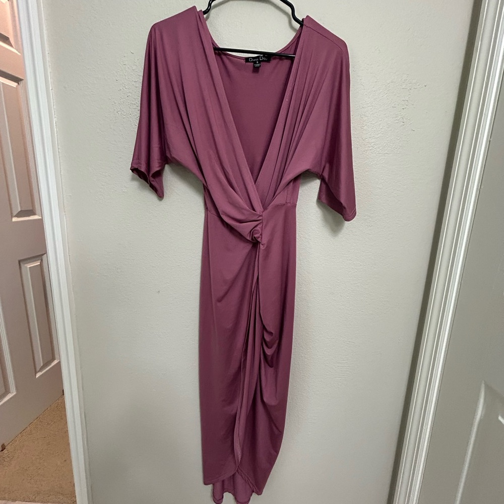 Pink mauve wrap dress